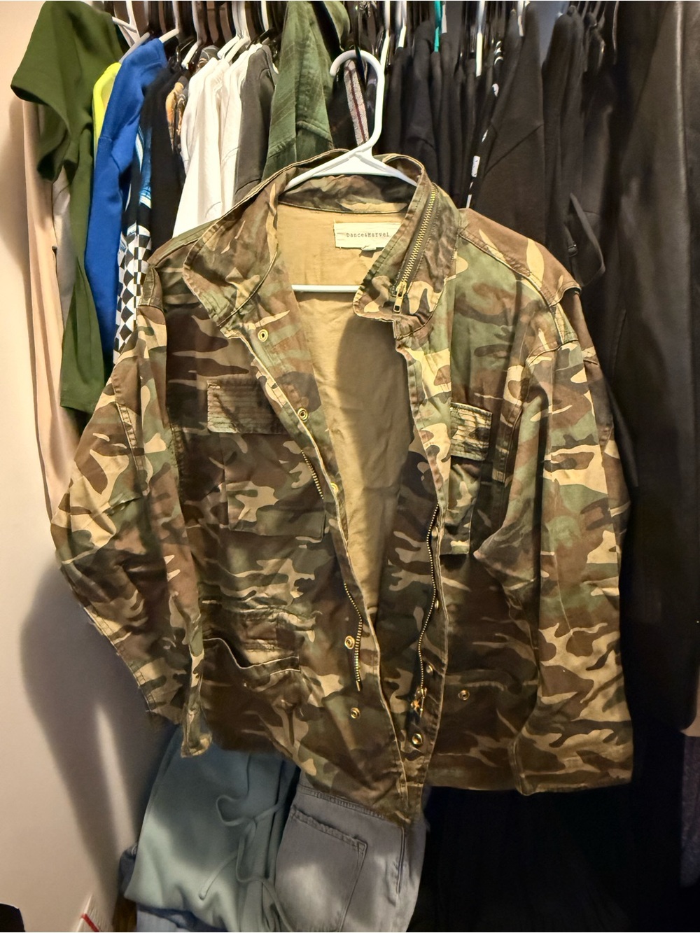 Dance & Marvel Camouflage Military Field Jacket - Green/Brown